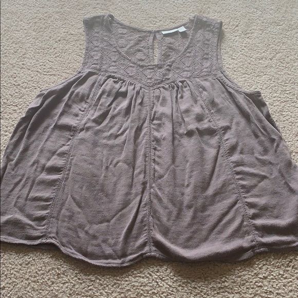 Hinge/Nordstrom peasant tank brown tan - Picture 1 of 2